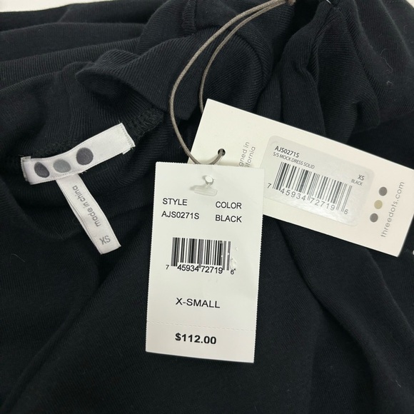 Three Dots Short Sleeve Mock Neck Dress Size XS - Picture 4 of 7